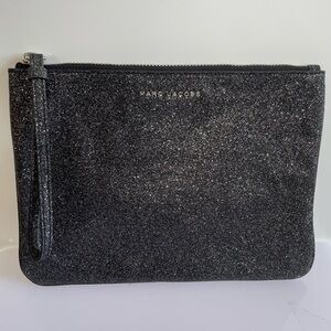 Marc Jacobs Black Glitter Wristlet Clutch